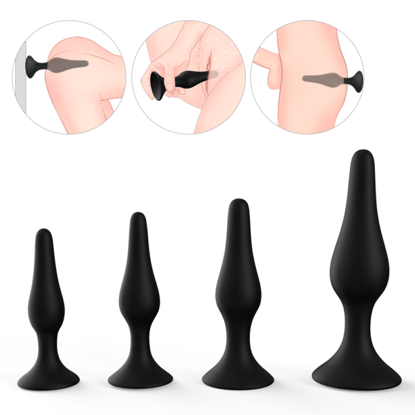 4 Anal set silicone plugs